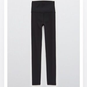 Aerie Offline Black Ribbed High-Waisted Leggings